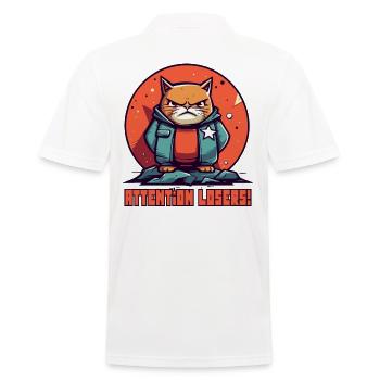 Das strenge Bootcamp der Katze: Achtung, Verlierer - Männer Poloshirt - Weiß - Hinten - Kai (181cm)