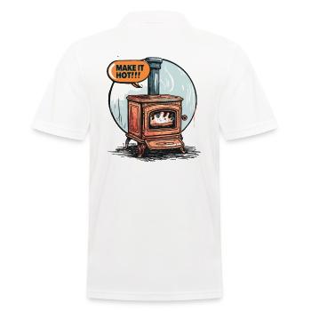 Oven Stove Wood-Burning Stove: Make It Hot - Men's Polo Shirt - white - Back - Kai (181cm)