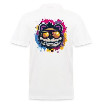 What a crazy cool bear - Men's Polo Shirt - white - Back - Kai (181cm)