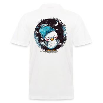 Sleeping dove with moon and stars - Men's Polo Shirt - white - Back - Kai (181cm)