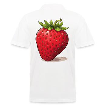 A strawberry - Men's Polo Shirt - white - Back - Kai (181cm)