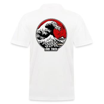 Vague de Kanagawa : malade et fatigué - Polo Homme - blanc - Dos - Kai (181cm)