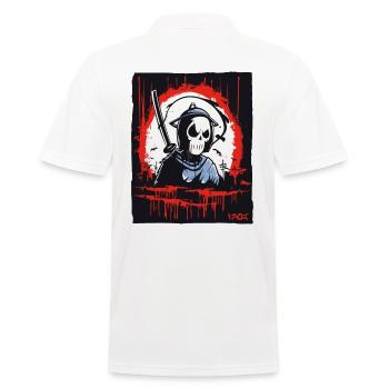 Crâne de Faucheuse Samouraï - Polo Homme - blanc - Dos - Kai (181cm)