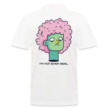 Ich bin nicht einmal echt - Männer Poloshirt - Weiß - Hinten - Kai (181cm)