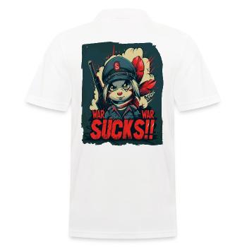 Soldier Bunny Girl : la guerre est de la merde - Polo Homme - blanc - Dos - Kai (181cm)