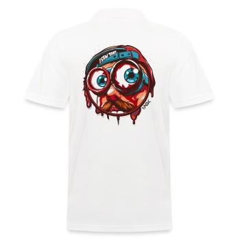 Big Eyes Glasses Freak, I Saw This - Men's Polo Shirt - white - Back - Kai (181cm)