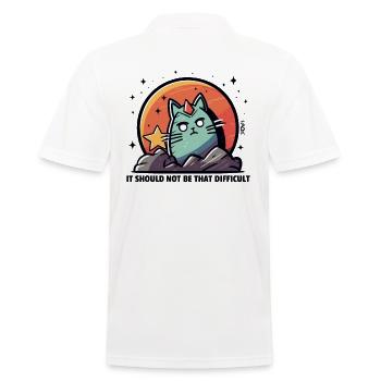 Ça ne devrait pas être si difficile : Chat envoûtant - Polo Homme - blanc - Dos - Kai (181cm)
