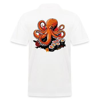 Lustige japanische Oktopus Sushi - Männer Poloshirt - Weiß - Hinten - Kai (181cm)