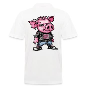 The Punk Pig - Men's Polo Shirt - white - Back - Kai (181cm)