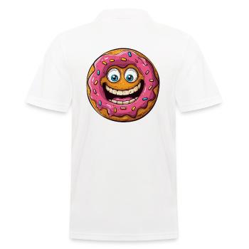 Verrückter Lustiger Donut - Männer Poloshirt - Weiß - Hinten - Kai (181cm)
