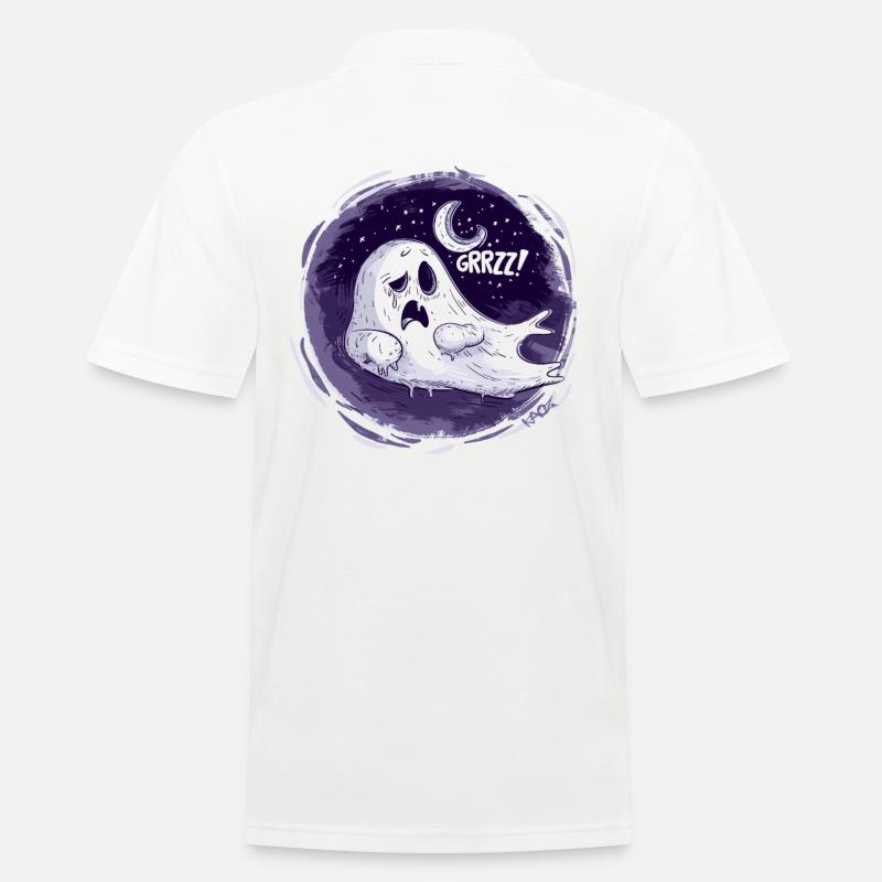 Schlafender Geist auf dem Mond - Männer Poloshirt - Weiß