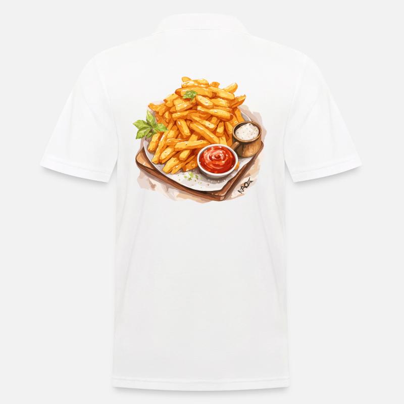 Leckere Pommes - Männer Poloshirt - Weiß
