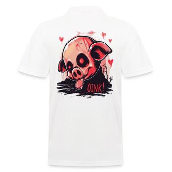 Nosferatu Vampire Zombie Piggy, Oink! - Men's Polo Shirt - white - Back - Kai (181cm)