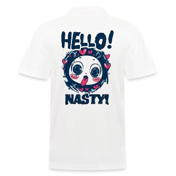 Hello, bunny is funny and cheeky - Men's Polo Shirt - white - Back - Kai (181cm)