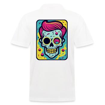 Drôle, Cool Pop Art Crâne Crâne - Polo Homme - blanc - Dos - Kai (181cm)