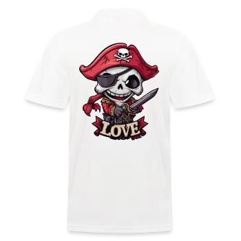 Chibi Cool et Drôle Amour Pirate Squelette - Polo Homme - blanc - Dos - Kai (181cm)