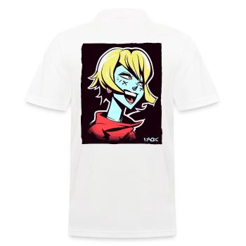 Cooles und glückliches Anime-Mädchen - Männer Poloshirt - Weiß - Hinten - Kai (181cm)
