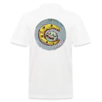 Zombie Donut Moon and a Tired Zombie Worm - Men's Polo Shirt - white - Back - Kai (181cm)