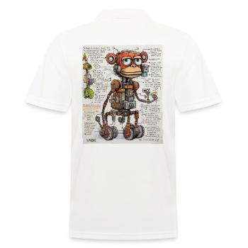 Die Struktur des Roboter-Affen - Männer Poloshirt - Weiß - Hinten - Kai (181cm)