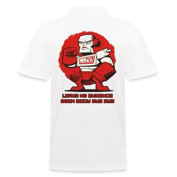Keine Beweise hinterlassen: Roboter der Atom-Zeit - Männer Poloshirt - Weiß - Hinten - Kai (181cm)