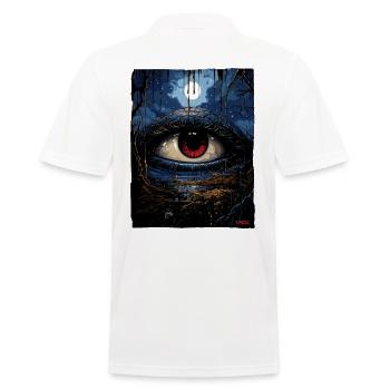The blue-red eye of horror - Men's Polo Shirt - white - Back - Kai (181cm)