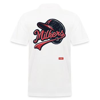 Parodie-Team der Baseball-Melker Milchmann - Männer Poloshirt - Weiß - Hinten - Kai (181cm)