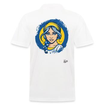 The Beauty of Ukraine: Unbroken Spirit - Men's Polo Shirt - white - Back - Kai (181cm)