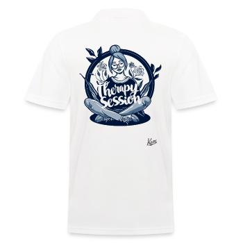 My plants are my therapy session - Men's Polo Shirt - white - Back - Kai (181cm)