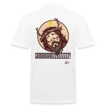 Sweet, Sleeping Jesus Type - Men's Polo Shirt - white - Back - Kai (181cm)