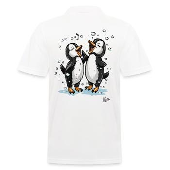 Chanter des petits pingouins heureux - Polo Homme - blanc - Dos - Kai (181cm)