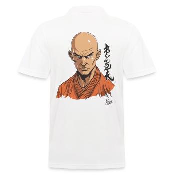 Falscher Shaolin-Mönch: Martial Arts Parodie - Männer Poloshirt - Weiß - Hinten - Kai (181cm)