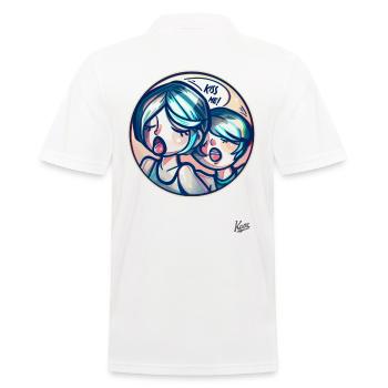 Küss mich, Schatz, ich will dich! - Männer Poloshirt - Weiß - Hinten - Kai (181cm)