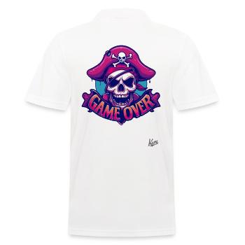 Skull Pirate: Game Over - Men's Polo Shirt - white - Back - Kai (181cm)