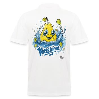 Funny Water Wet Pear : Une poire mouillée - Polo Homme - blanc - Dos - Kai (181cm)