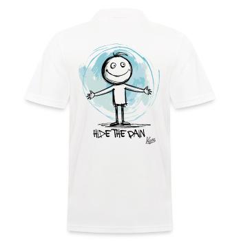 Verstecke den Schmerz - Männer Poloshirt - Weiß - Hinten - Kai (181cm)