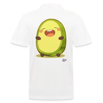 Lustige Glückliche Lachende Avocado - Männer Poloshirt - Weiß - Hinten - Kai (181cm)