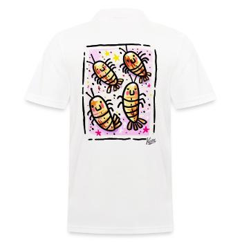 Leben im glücklichen Garnelen-Paradies - Männer Poloshirt - Weiß - Hinten - Kai (181cm)
