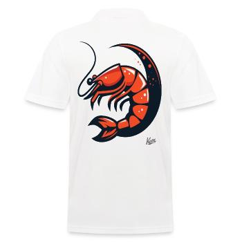 Moon Shrimp : une crevette sur la lune - Polo Homme - blanc - Dos - Kai (181cm)