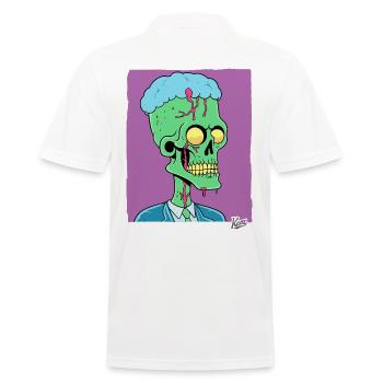 Grüner Zombie Punk Totenkopf Manager - Männer Poloshirt - Weiß - Hinten - Kai (181cm)