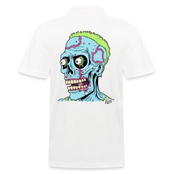 verrückter dummer Zombie Punk Totenkopf - Männer Poloshirt - Weiß - Hinten - Kai (181cm)
