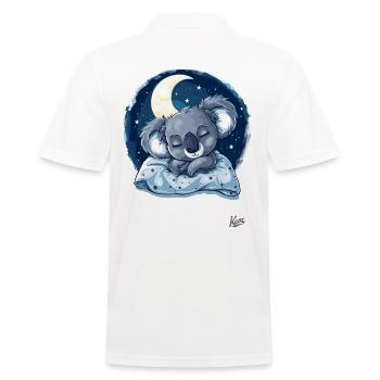 Sleeping koala with moon and stars - Men's Polo Shirt - white - Back - Kai (181cm)