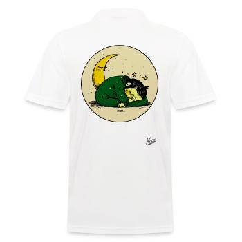 Schlafen Kleinkind und der Mond und die Sterne - Männer Poloshirt - Weiß - Hinten - Kai (181cm)
