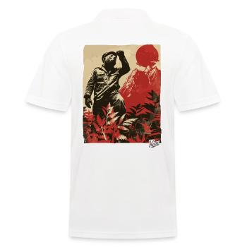 Propaganda Style: Mountain Bear Nature Ranger - Men's Polo Shirt - white - Back - Kai (181cm)