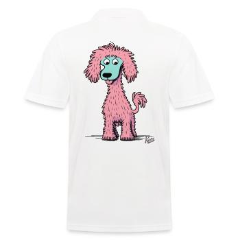 Le caniche de dessin animé rose et joyeux - Polo Homme - blanc - Dos - Kai (181cm)