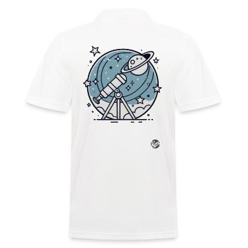 Sterne und Planeten beobachten mit Teleskop - Männer Poloshirt - Weiß - Hinten - Kai (181cm)