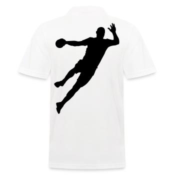 Handball Player Jump Shot Gift - Men's Polo Shirt - white - Back - Kai (181cm)
