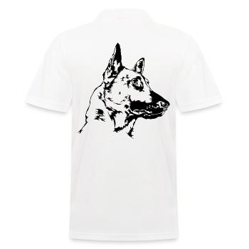 BELGIAN MALINOIS Wilsigns Dog Portrait Dog Dogs - Men's Polo Shirt - white - Back - Kai (181cm)