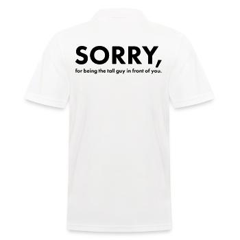 Tall People: Sorry - Men's Polo Shirt - white - Back - Kai (181cm)