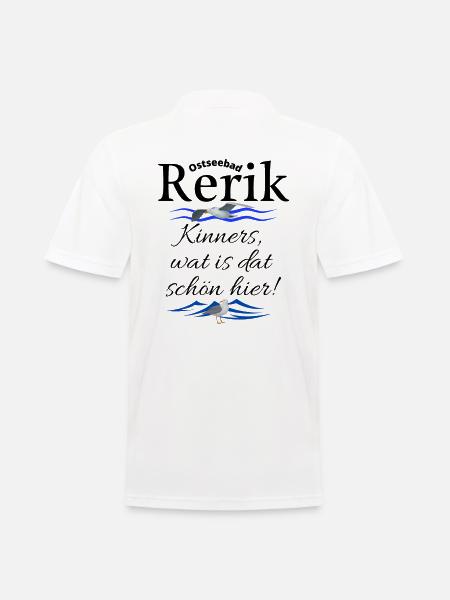 Rerik Ostseebad Spruch Möwe - Männer Poloshirt - Weiß