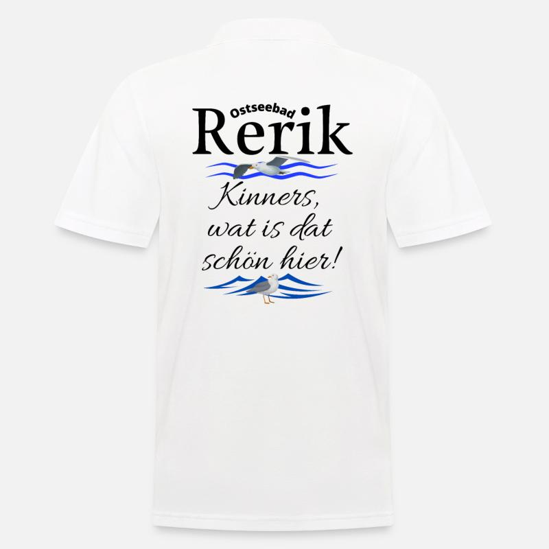 Rerik Ostseebad Spruch Möwe - Männer Poloshirt - Weiß